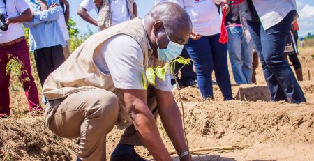 Minister Planting his tree
